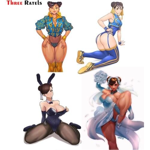 Three Ratels F431 Funny Chun Li Decal For Car-Styling Waterproof Property Car Sticker Auto Accessories Anti Scratch Film Decor