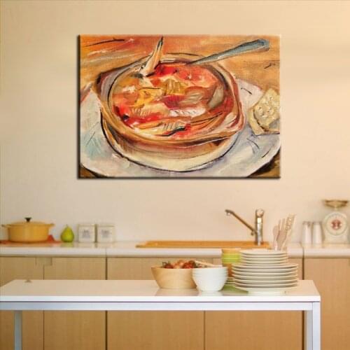 Skills Artist Hand-painted Good Quality Delicious Food Oil Painting On Canvas Handmade Abstract Food Oil Painting For Restaurant