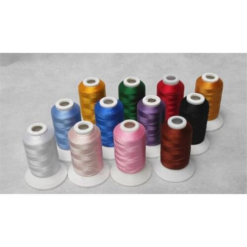 Computer Machine Embroidery Thread Filament Polyester 550 Yards *12* 5 Sets ,120d/2 High Tenacity ,High Strength, Super Sheen