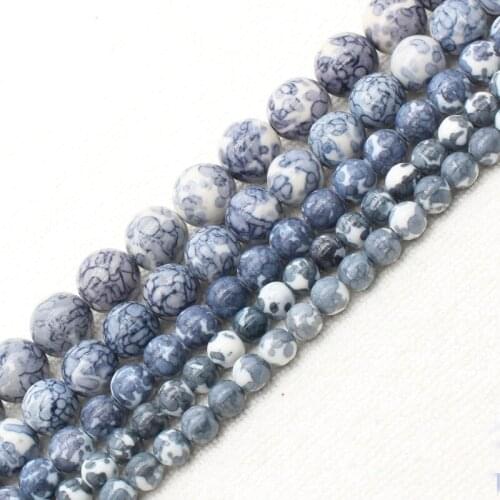 Wholesale 3-14mm Gray Snow Jaspers Round Loose Beads 15" bjr11,For Jewelry making, can mixed wholesale
