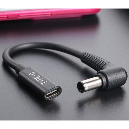 Extension Converter Adapter Coupler USB Type C Female to Right Angle DC Connector PD Charger Converter for Laptop