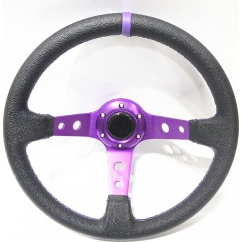 OM Racing JDM Refitting Racing 14 Inch 350mm Deep Concave Drift Steering Wheel / PVC Steering Wheel JG-SW24