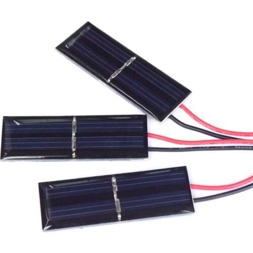 Mini solar panel 5pcs 55*20mm 1V 80mA epoxy resin cell module used for educational toys LED light Polycrystalline