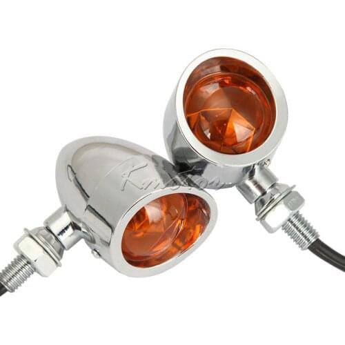 Universal Chrome Motorcycle Bullet Turn Signal Indicator Brake Running Light Lamp Street Bike Sport Bike Chopper Cafe Racer