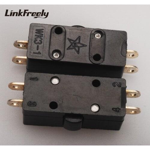 WK3-1 10pcs micro 4 pins plunger actuator push button limit switch 3A /250V 6A/ 125V SPDT self reset travel switch