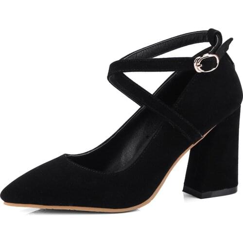 2018 new high with thick with fashion shallow mouth size code pointed spring in 32-42 womens shoes, 18324