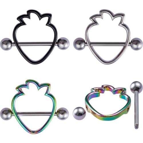 1 Pair Stainless steel Breast Piercing Jewelry Heart Nipple Piercing Bar Nipple Rings Shield Cover Barbell Sexy Piercings