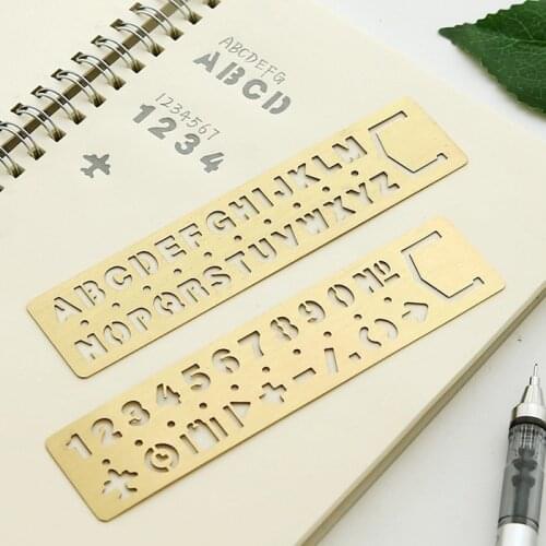 1pcs Number&Alphabet&Pattern Ruler Drawing Template Multi-function Hollow out Ruler & Bookmark School Supplies,13 cm x 3 cm