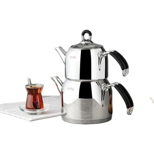 100% Steel heat resistant teapot set Turkish tea stainless steel tea infuser filter flower tea kettle 2021 1st quality Turkey