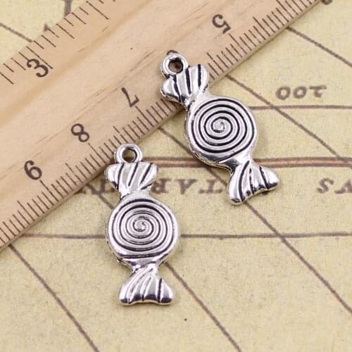 12pcs Charms Candy Sweety 12x26mm Tibetan Bronze Silver Color Pendants Crafts Making Findings Handmade Antique DIY Jewelry
