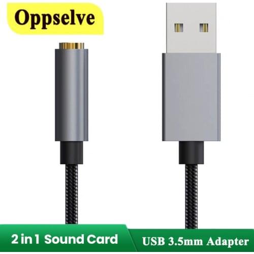 2 in 1 External USB Sound Card 7.1 Adapter 3.5mm Jack Connector For Headset Microphone HIFI Sound Card for PS4 Computer Laptop