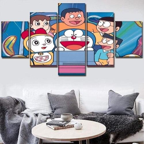 5 Piece Wall Art Canvas Anime Manga Modular Picture Figure Posters And Prints Modern Home Decor Living Room Decoration Paintings