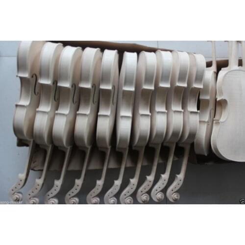 5 pcs New 4/4 violin unfinished Flame maple Russian spruce top White Violin Body