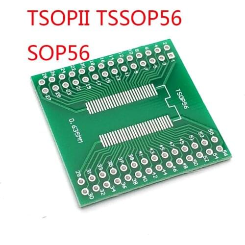 5Pcs TSOPII TSSOP56 SOP56 conversion board 0.635mm / 0.8mm pitch SDRAM adapter board