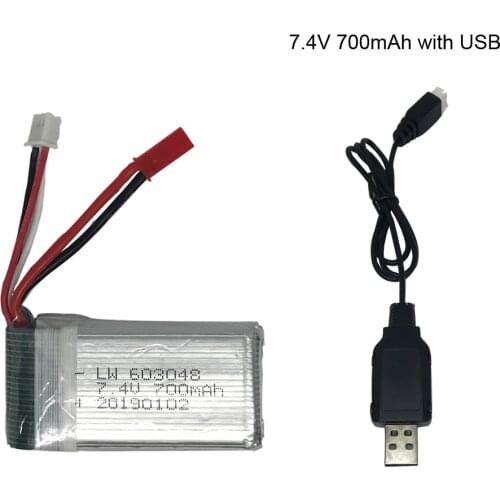 7.4V 700mAh 25C Lipo battery with USB For X600 F46 aircraft model aircraft JXD391V Lipo battery 7.4 V 700 mAh 603048 toy battery