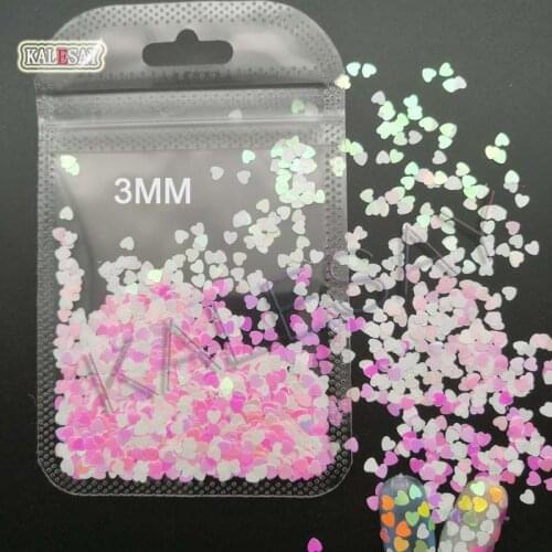 12 Grids Sweet Love Heart Nail Glitter Sequins Rose Gold Silver Shining Laser Nail Art Paillette Manicure Decorations
