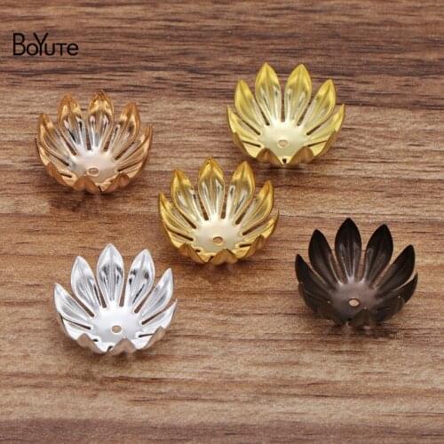BoYuTe (50 Pieces/Lot) 9*19.5MM Stamping Brass Metal Flower Materials Diy Hand Made Jewelry Findings Components