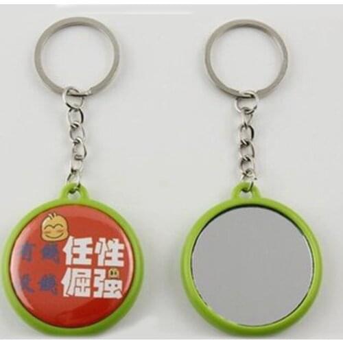 DIY Custom Made personalized 32MM color mirror key chain mini portable mirror key chain button badges 100 sets