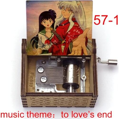Hand Wooden Anime Inuyasha Music Box Music Theme To Loves End Kagome Kikyo Music Box Anime Fans Kids Students Birthday Gift