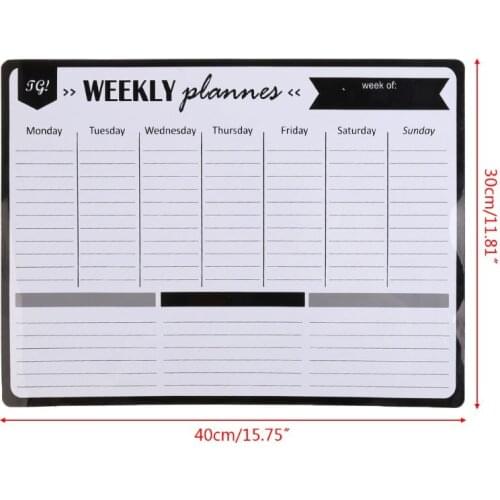 Weekly Planner Soft Magnetic Whiteboard Fridge Magnets Message Remind Memo Pad