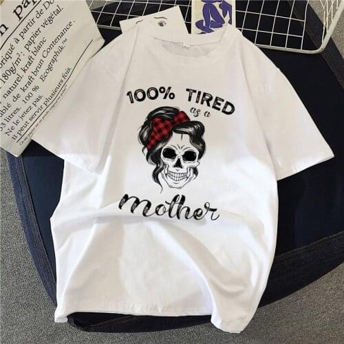 Summer Camo Skull T-shirt Women Harajuku Sunflower Bandana Printed Mom T shirt Mama Funny Short Sleeve Tshirt Female Clothes