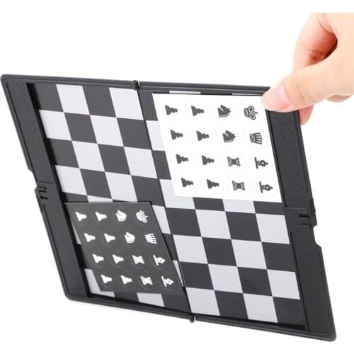 Pocket Folding Magnetic International Chess Set Board Checkers Traveler Plane