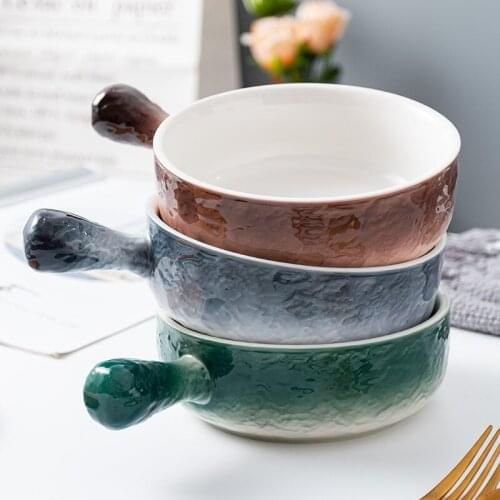 Ceramic Ice Cream Bowl Handle Bowl Ceramic Bowl Dessert Bowl Rice Bowl Soup Bowl with Handle Ramen Bowl M019