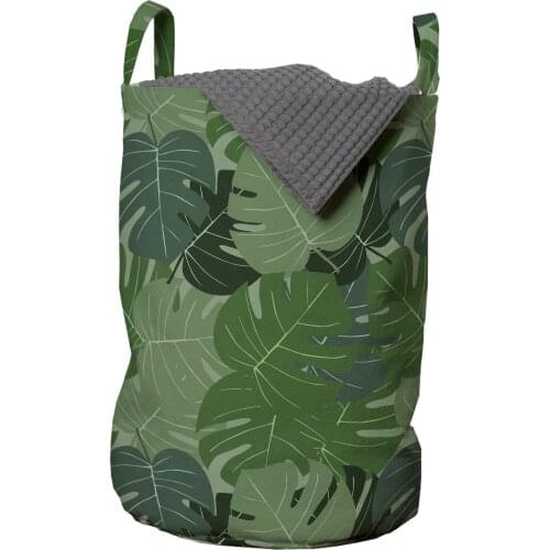 Forest Green Laundry Basket Camouflage Pattern Palm Leaves Organizer for Clothes Underwear Socks Toys Wash Bag & Home Storage