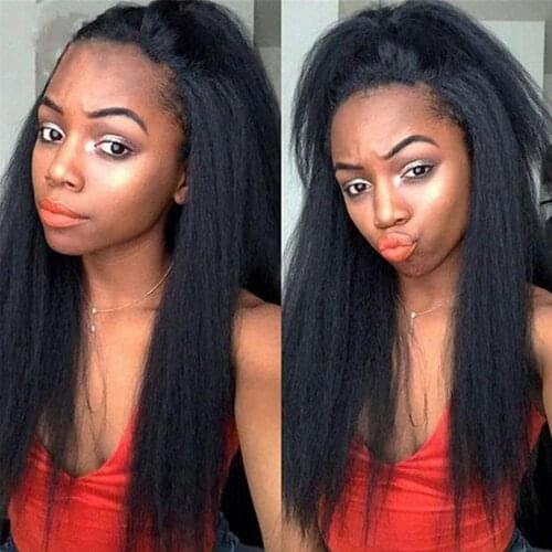 Kinky Curly Afro Hair Wigs Ombre Synthetic Wig For Women Medium Part Women Black Natural Female Wigs