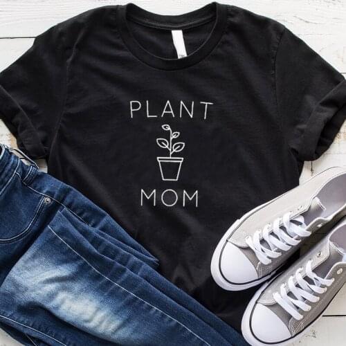 Plant Mom Summer Woman T-shirts Mom Life Kawaii Ulzzang Tees Tshirts Casual Soft Tshirt Short Regular Funny T-Shirt