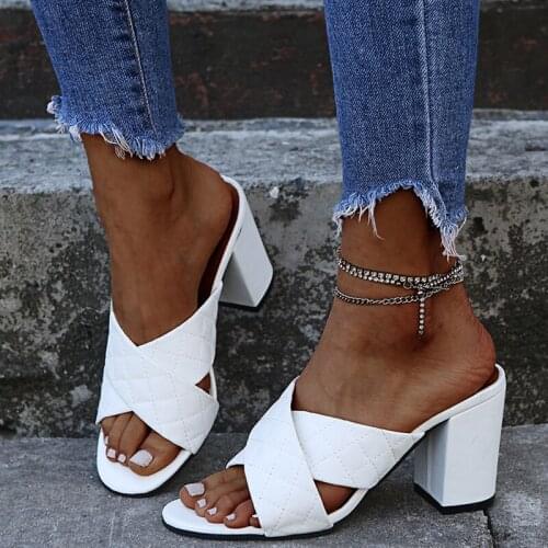 Summer Women Sandals Summer Fashion Slippers Lightweight Casual Sandals New Plaid Shallow Heel Womens Single Shoes