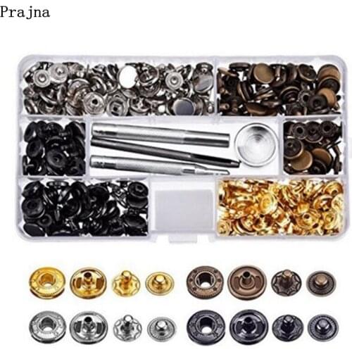 Prajna Eyelet 40/80/100/120 Set Mix Color Eyelets Metal Copper Four-button Installation Tools Button Jacket Dark Buckle 12.5mm