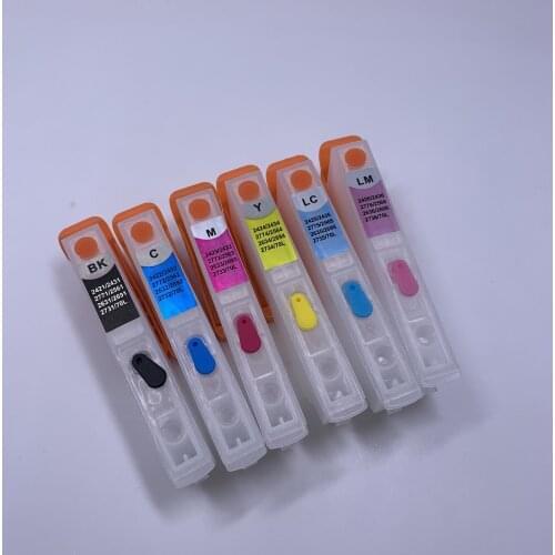 YOTAT 6pcs Refillable Ink Cartridge T2431 2432 T2433 T2434 T2435 T2436 for Epson XP-750 XP-850 XP-950 XP-860 XP-55 XP-760 XP-960
