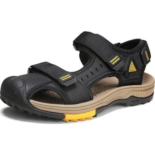 New Male Shoes Genuine Leather Men Sandals Fashion Summer Beach Footwear Man Casual Shoes Luxury Sandalias Waterproof Sneakers