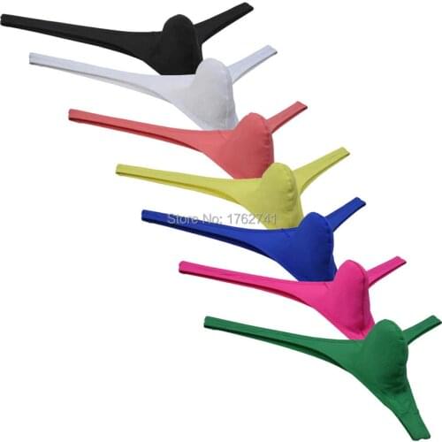 Mens Tangas Underwear Stretchy Hipster T-back Bulge Pouch G-string Daily Thong Pants Sissy Panties Lingerie Homme