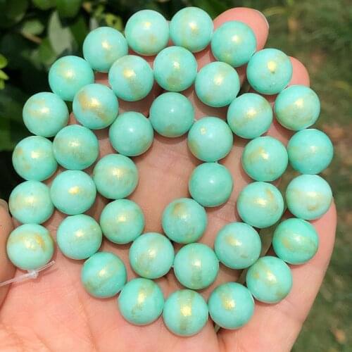 Mint Green Lapis Lazuli Jades Stone Beads Round Loose Spacer Beads For Jewelry Making Bracelet DIY Accessories 4/6/8/10/12mm 15"
