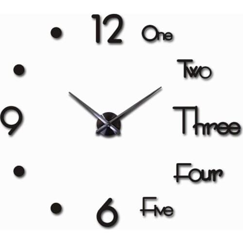 DIY Wall Clock Home Decor Acrylic Mirror Stickers Quartz Living Room Wall Stickers Modern Design Clocks Large Watch Needle New