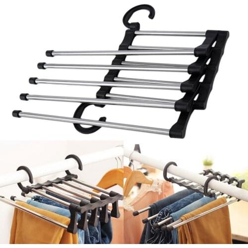 NEW 1pc Portable Hand-Held Folding Closet Organizer Trouser Pants Ties Scarf Shawl Rack Hanger Space Saving