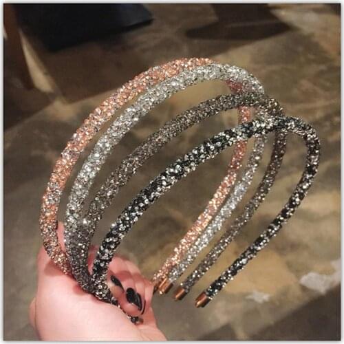 2021 New Women Elegant Full Rhinestone Hairbands Sweet Headband Hair Bundle Lady Hair Hoops Fashion Accessories Shiny Luxury