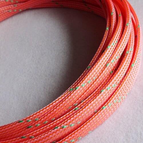 PET Cable Sleeves 4mm/8mm/12mm pink green PP Cotton yarn elasticity Braid Wire snakeskin Protecting Nylon mesh signal cable sets
