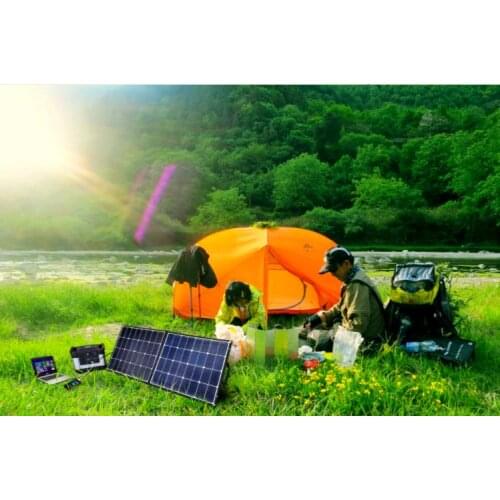 100W SunPower Foldable Portable Solar Panel 6 Folds Solar Charger Outdoor Power Supply Compatible with Phone Laptop Mackbook