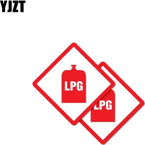 YJZT 2X 7CM*7CM Warning Creative Car Sticker LPG Danger Decal PVC 12-1052
