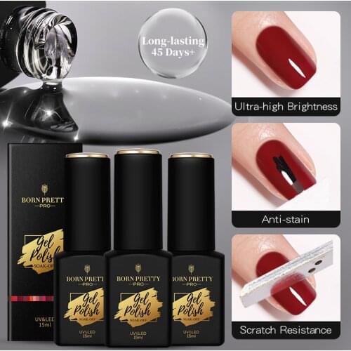 BORN PRETTY Pro 15ml Super Top Coat Transparent Function Gel Base Coat Matte Top Coat Hybrid Long Lasting Soak Off Nail Art Gel