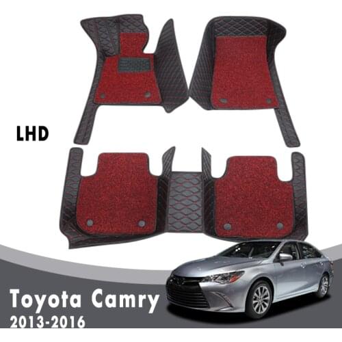 Luxury Double Layer Wire Loop Car Floor Mats Carpets For Toyota Camry 2016 2015 2014 2013 Custom Auto Interior Protector Covers