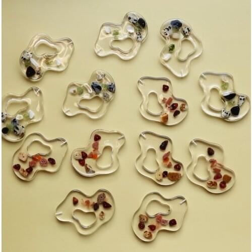 Ins earring pendant niche temperament natural stone enclosed diy handmade accessory material