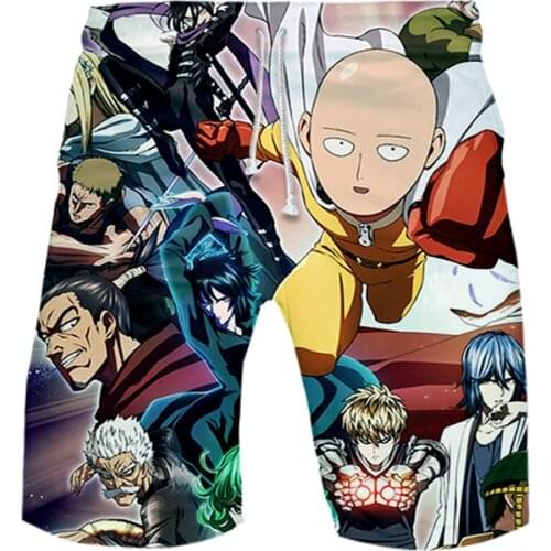 3 to 14 years kids Board Shorts One Punch Man Hero Saitama Oppai 3D Beach Swiming Shorts boys Hip Hop Short Pants Beach clothes