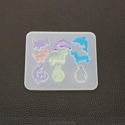 Resin Silicone Molds Pendant Making DIY Crystal Epoxy Mold Small Dinosaur Dolphin Earrings Mould B85F O5 20 Dropshipping