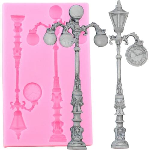 Silicone Mold Street Lamp Crafts Decoration Fondant Mould DIY Party Cake Decorating Tools Candy Polymer Clay Chocolate Moulds