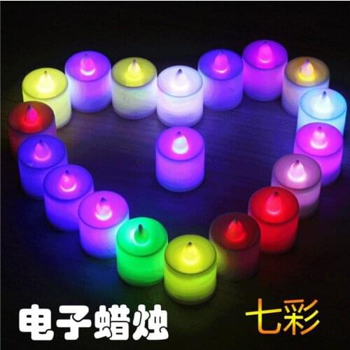 LED luminous candle lamp electronic simulation candle festival celebration creative colorful luminous night lamp stall supply