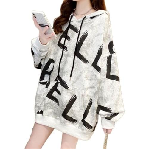 Extra Size Loose Hooded Thin Hoodie For Women 2020 New Top Coat Instagram Trend T